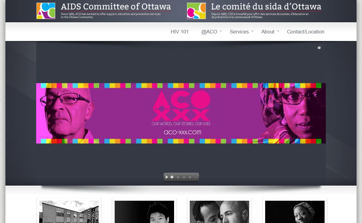 AIDS Committee of Ottawa – Since 1985, ACO has worked to offer support, education and prevention services to the Ottawa community