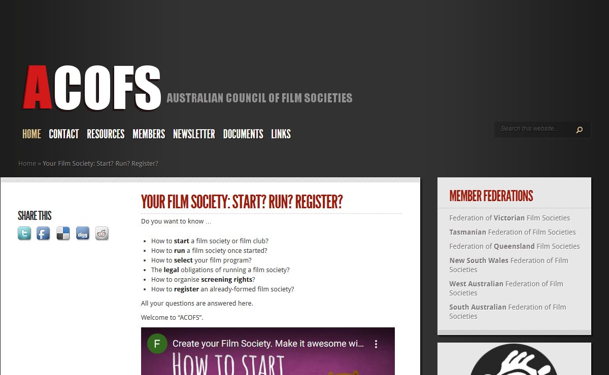 Australian Council of Film Societies (ACOFS) | Create your Film Society. Make it awesome with ACOFS.