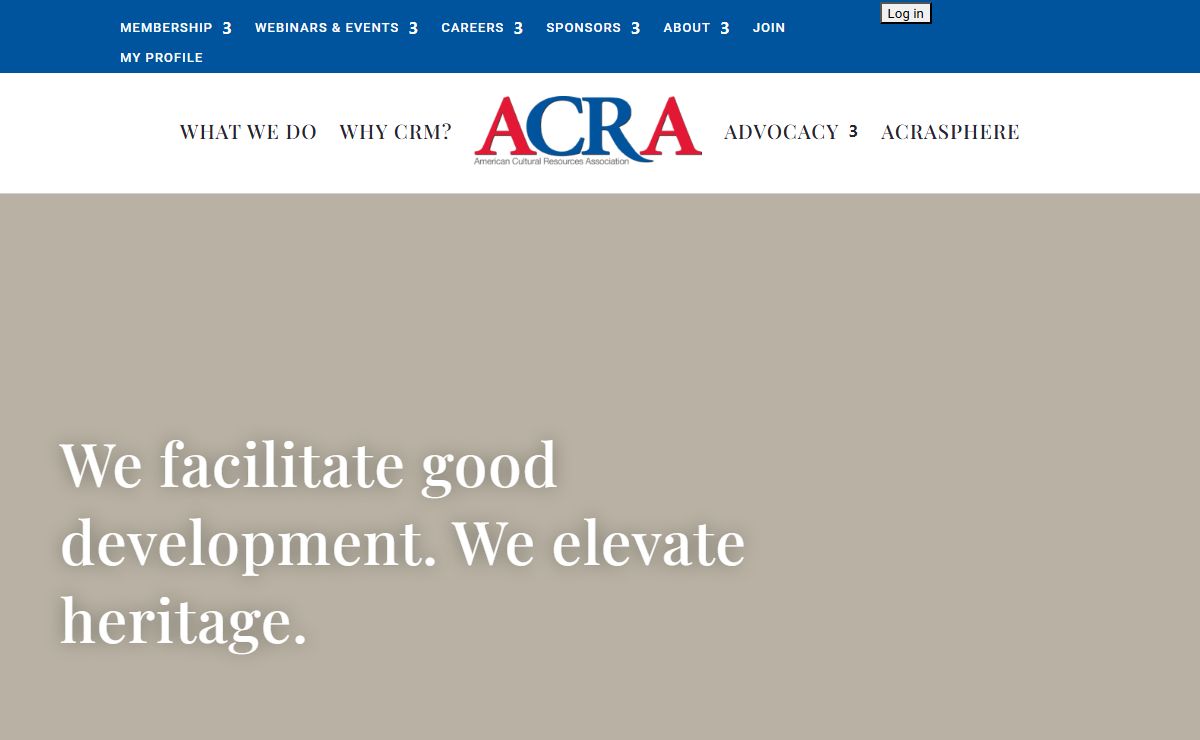 American Cultural Resources Association | The Voice of Cultural Resource Management
