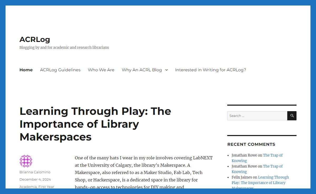 ACRLog - Blogging by and for academic and research librarians