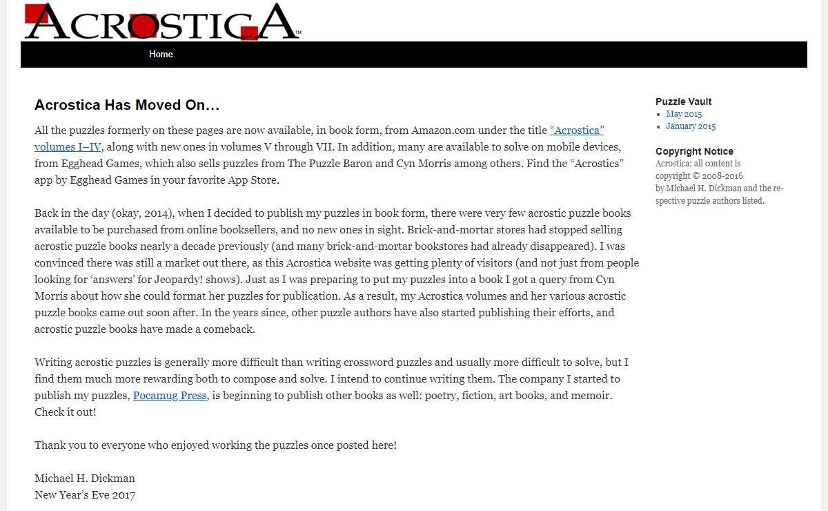 Acrostica | Acrostic word puzzles for logophiles