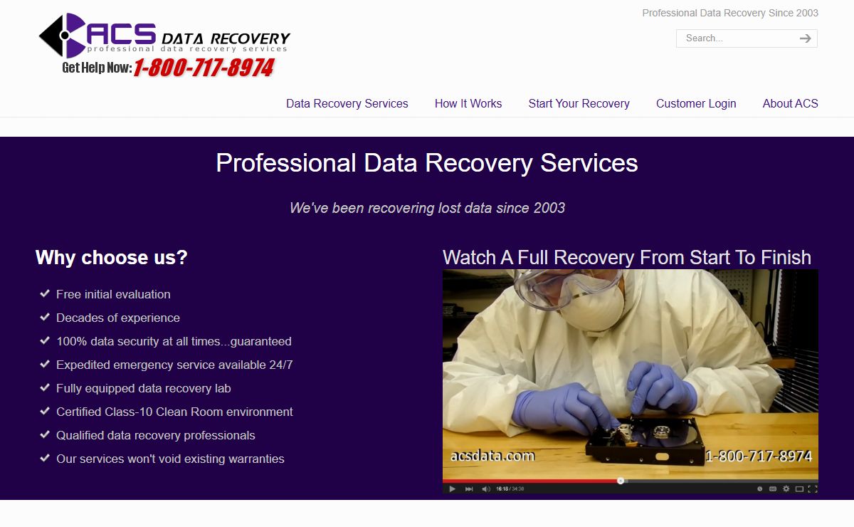 Top Rated Data Recovery Since 2003 - HDD & RAID Data Recovery | ACS