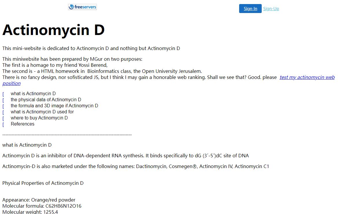 Actinomycin D fact sheet