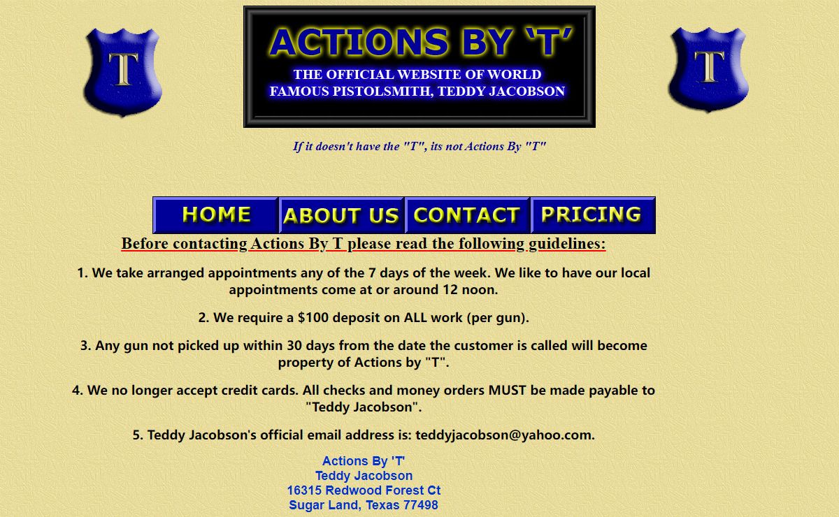 Actions By T - Teddy Jacobson Pistolsmith