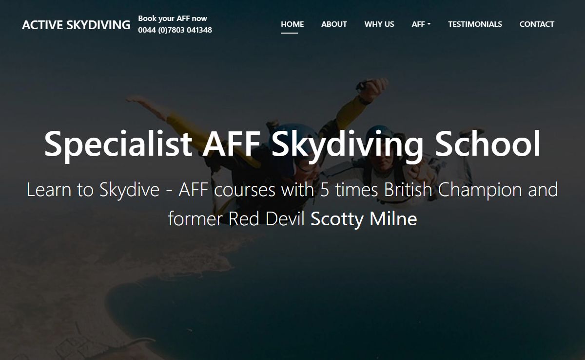 Active Skydiving - Specialist AFF skydiving school