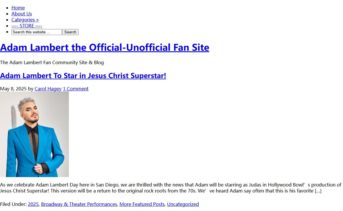 Adam Lambert the Official-Unofficial Fan Site — The Adam Lambert Fan Community Site & Blog