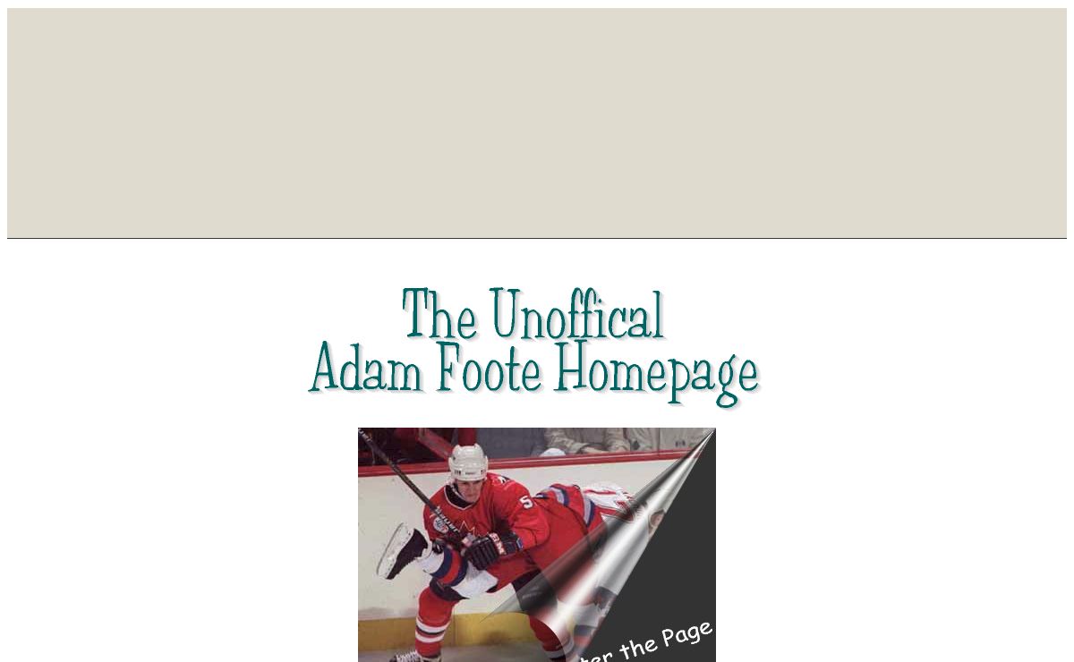 The Unofficial Adam Foote Homepage