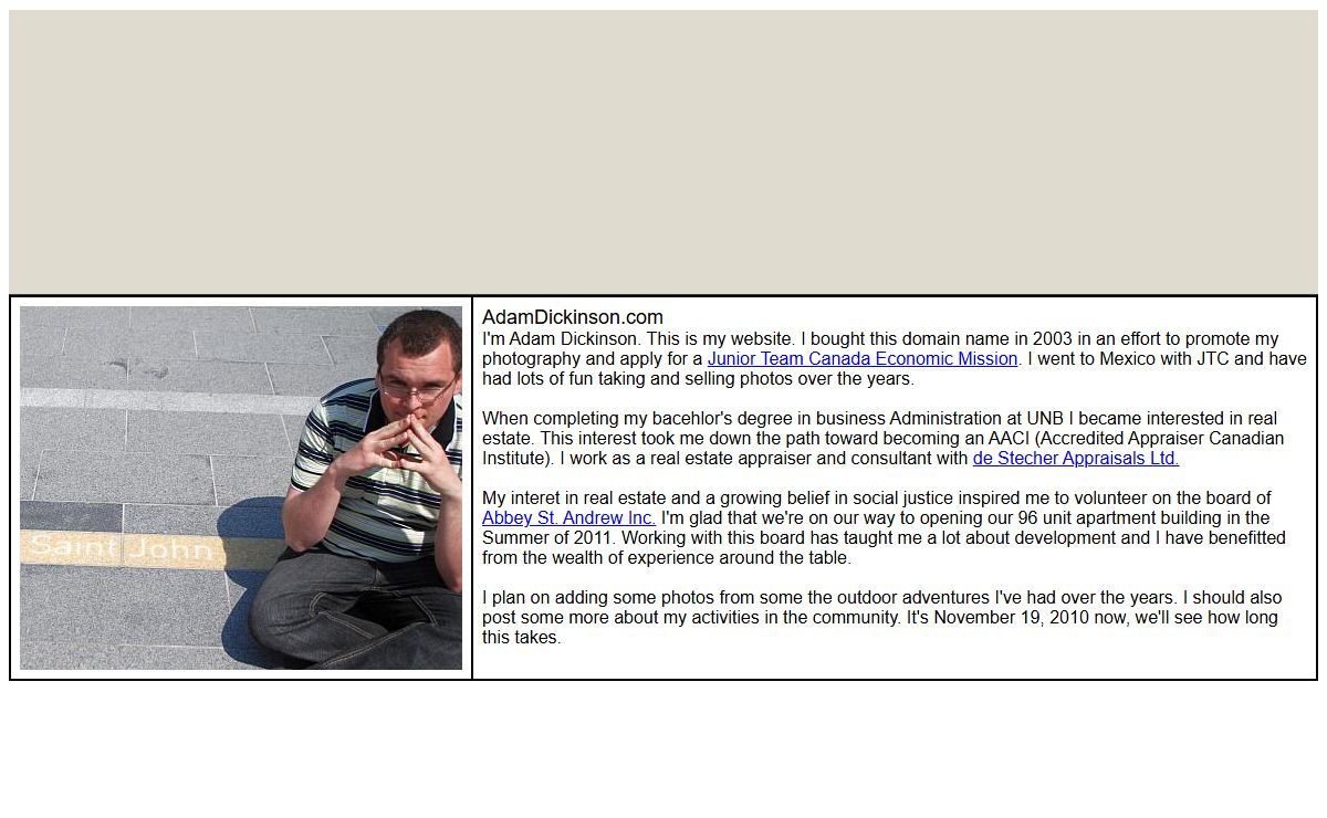 AdamDickinson.com - Adam Dickinson, Saint John, NB