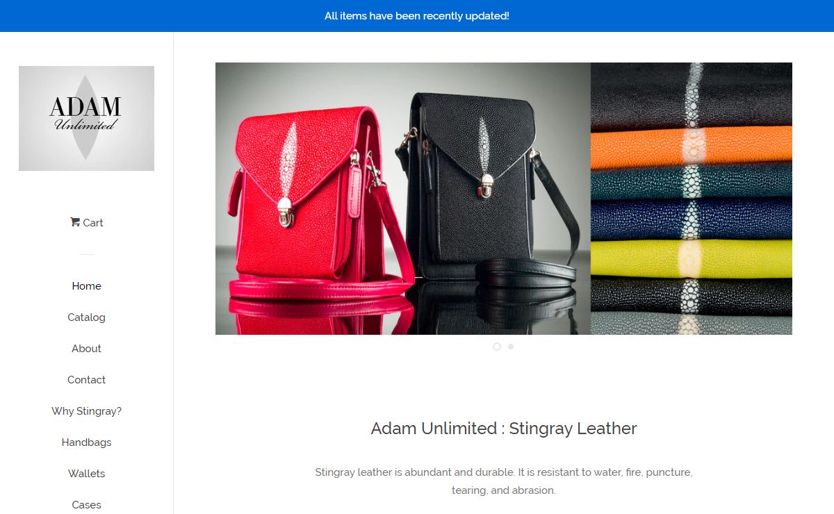 Stingray Leather : Adam Unlimited