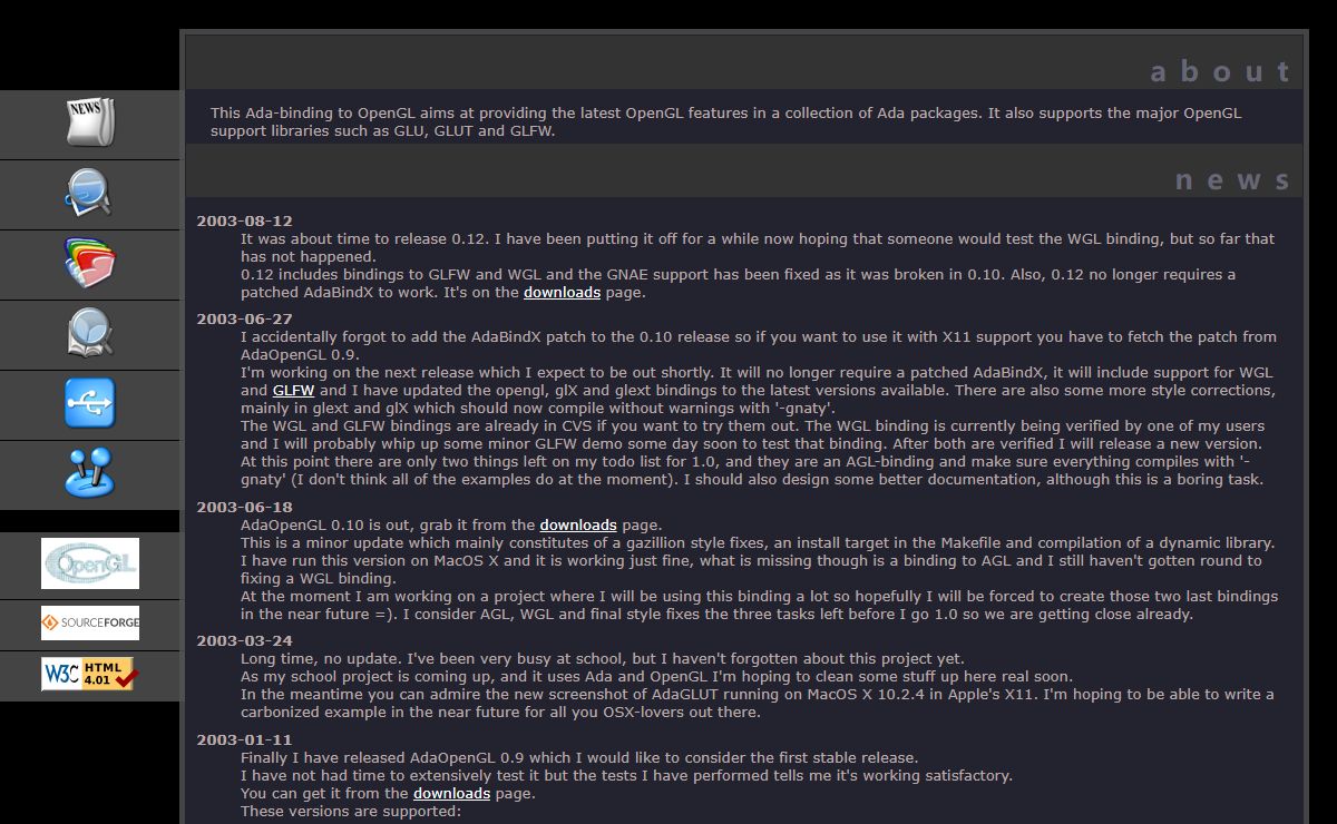 AdaOpenGL - An Ada binding to OpenGL