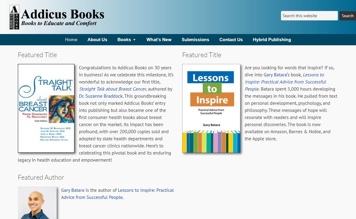 Addicus Books – Books to Educate and Comfort