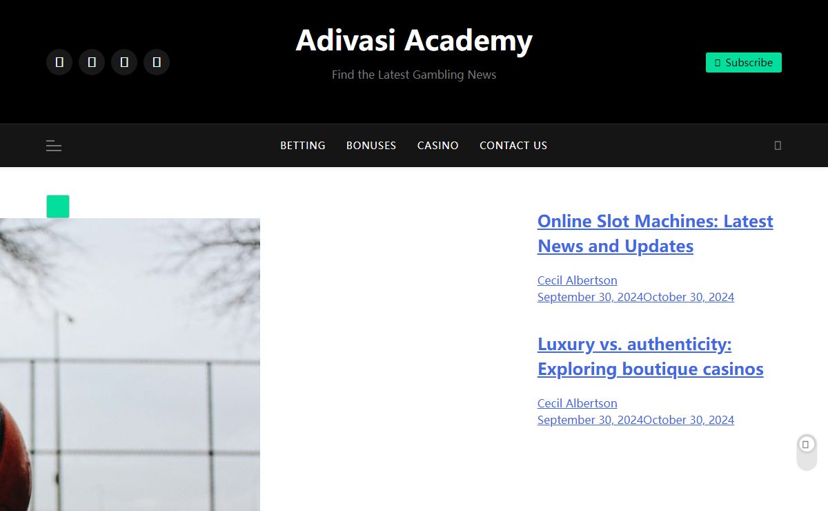 Adivasi Academy - Find the Latest Gambling News