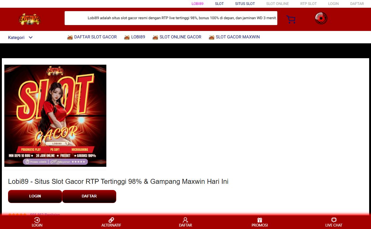 Lobi89 - Situs Slot Gacor RTP Tertinggi 98% & Gampang Maxwin Hari Ini
