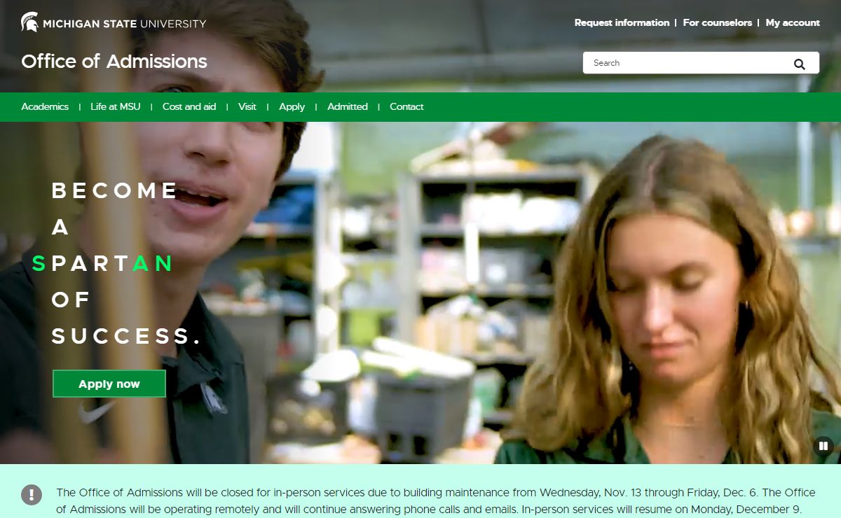 Admissions | Michigan State University