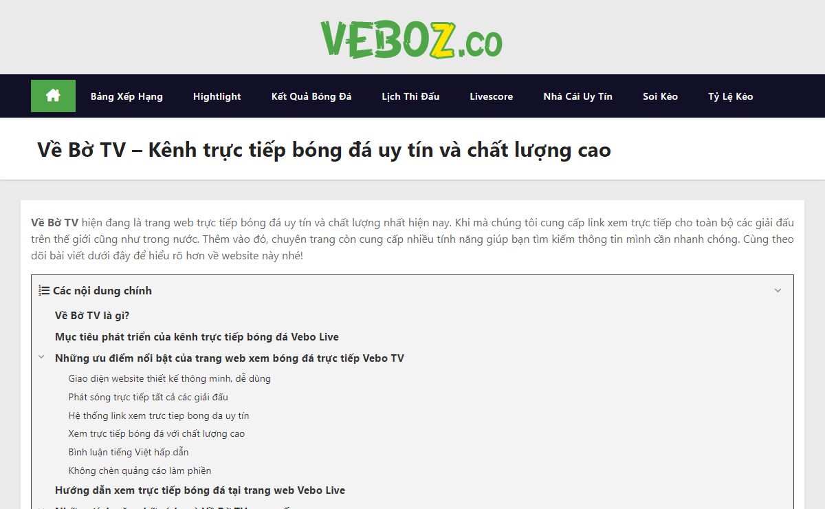 Về Bờ TV - Kênh trực tiếp bóng đá uy tín và chất lượng cao 