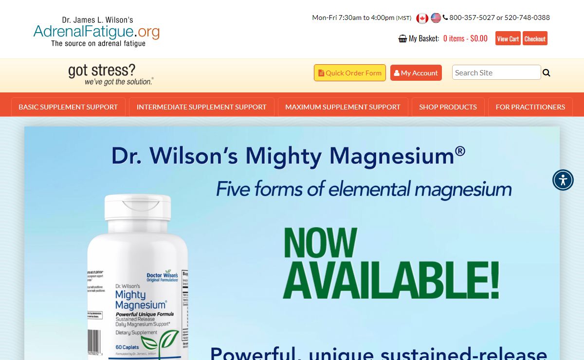 Dr. James L. Wilson's AdrenalFatigue.org