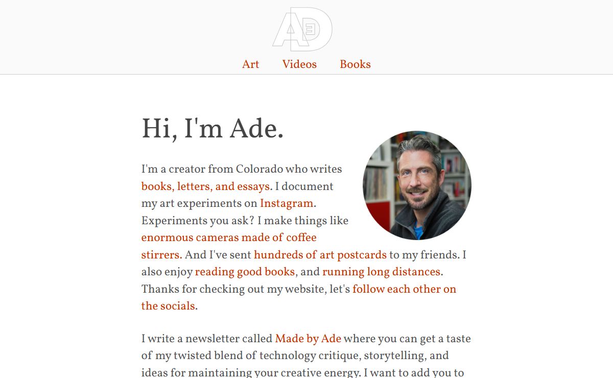 The website of Adrian Hanft, III