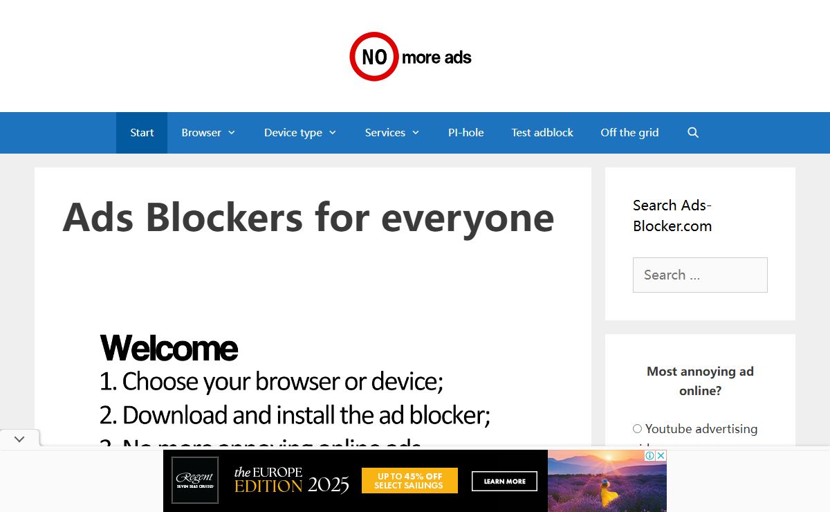 Ads blocker | We help you by blocking ads