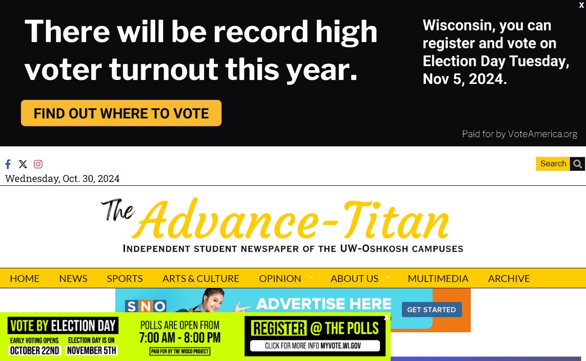 The Advance-Titan - Independent Student Newspaper of UW Oshkosh Campuses