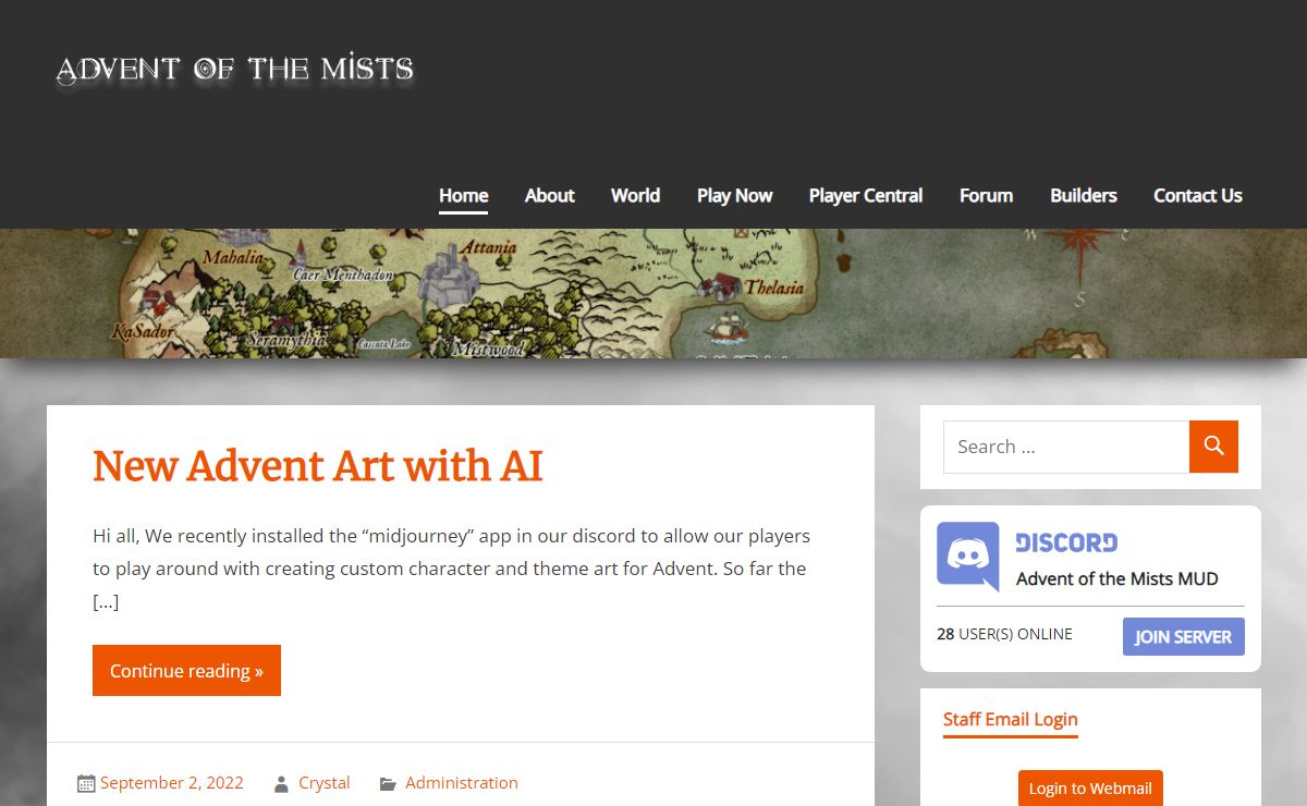 Advent of the Mists – A Fantasy Roleplaying MUD