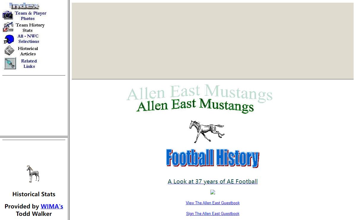 The Allen East Mustangs Football History Page