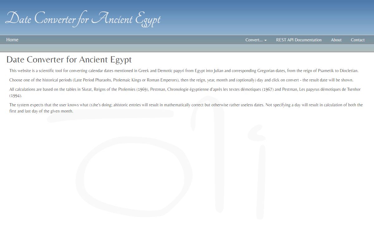 Date Converter for Ancient Egypt