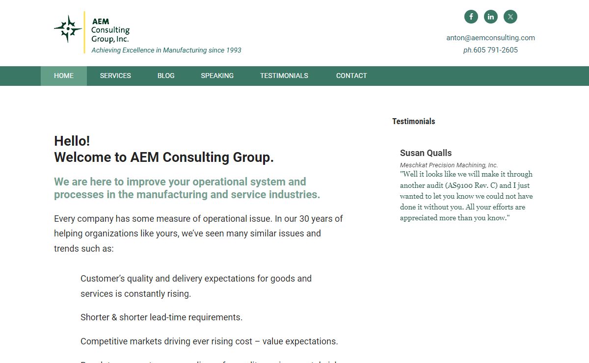 ISO 9001 Consultants, AS9100, ISO 13485, Lean Manufacturing