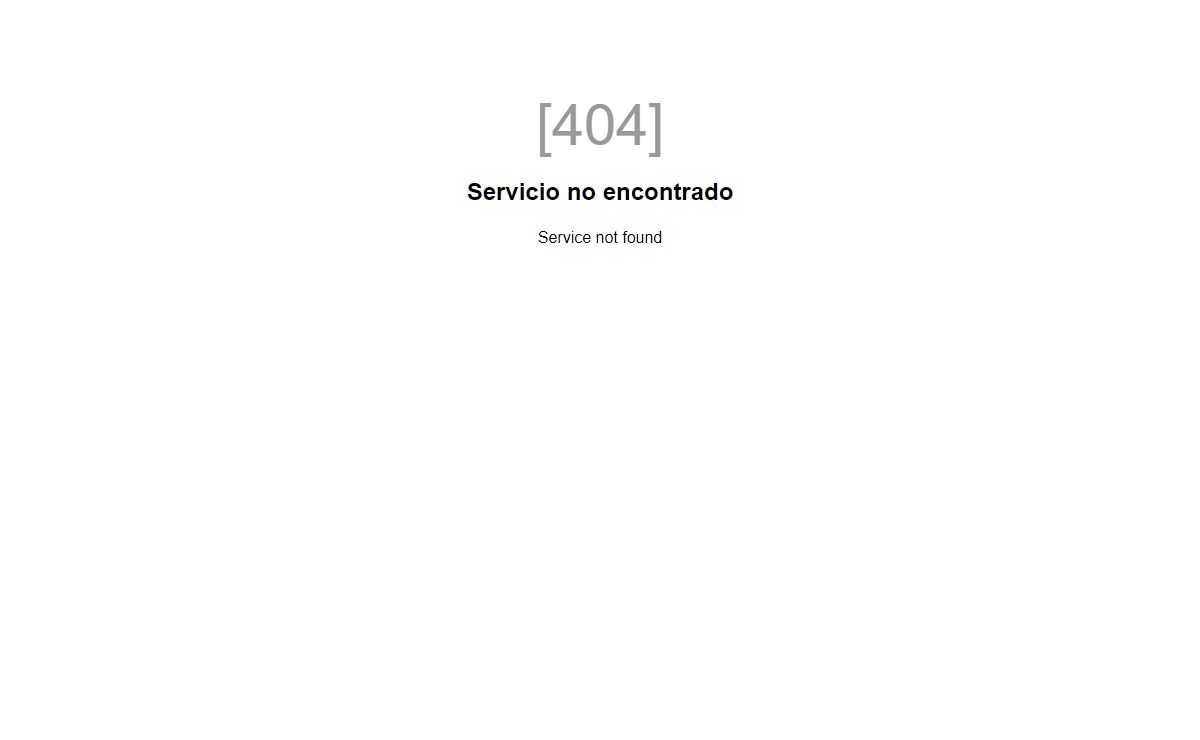 Servicio no encontrado