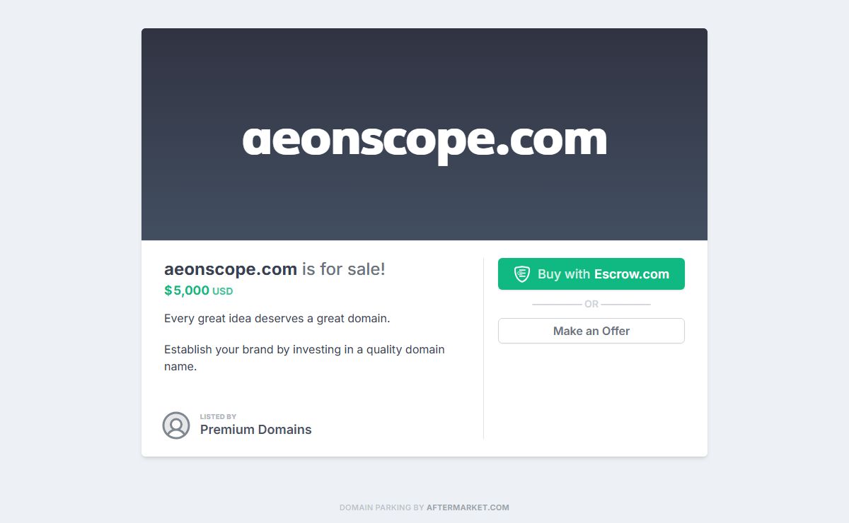 Aftermarket.com | The domain aeonscope.com is for sale!