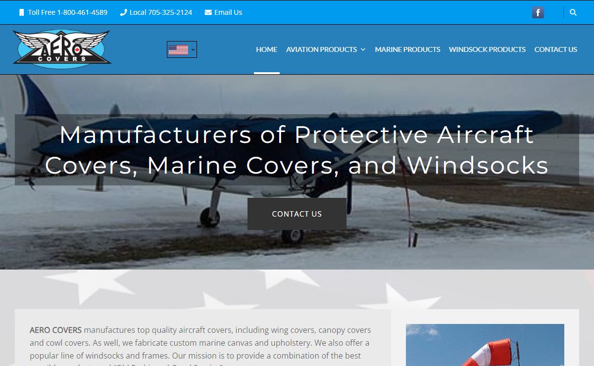 Aero Covers - Manufacturers of Protective Aircraft Covers, Marine Covers, and Windsocks