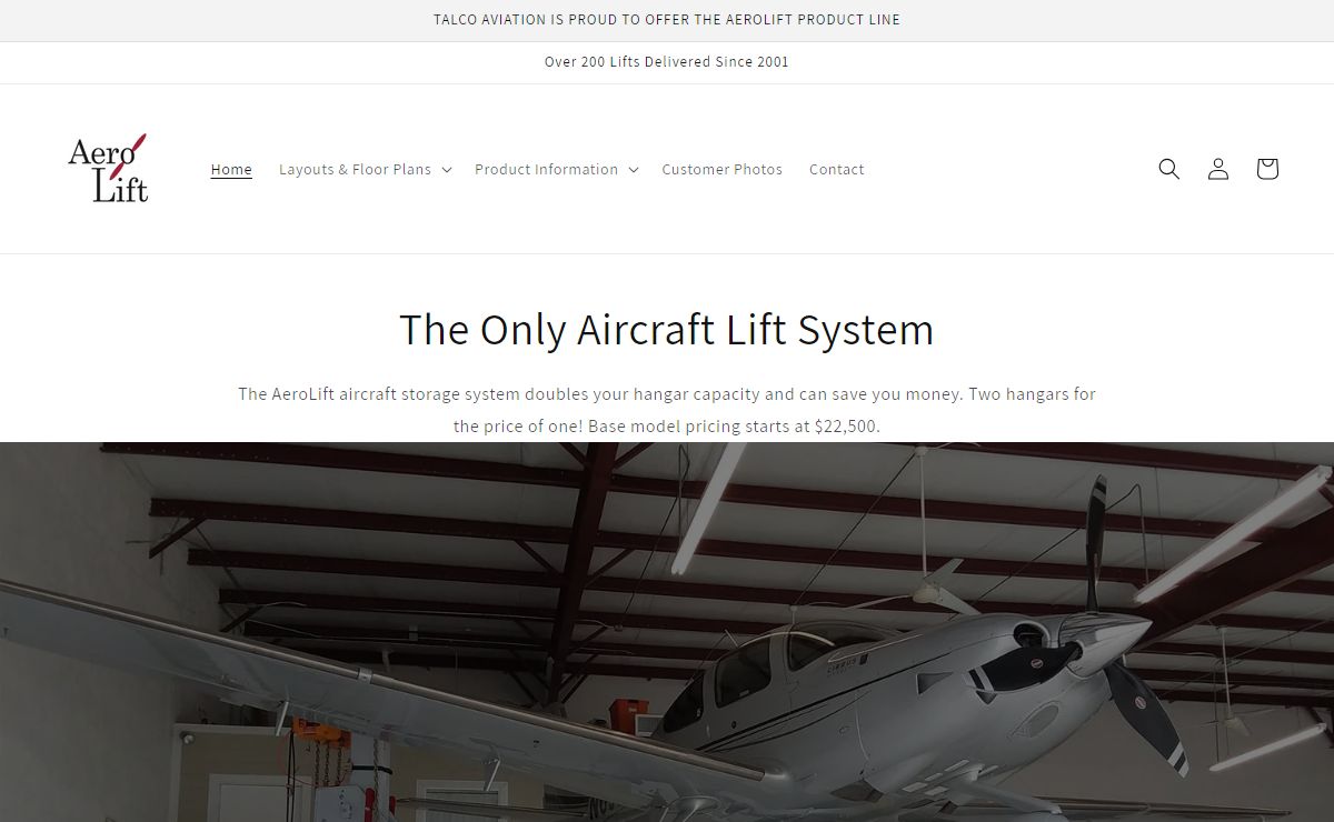 AeroLift Aircraft Lift Systems – AeroLift.aero