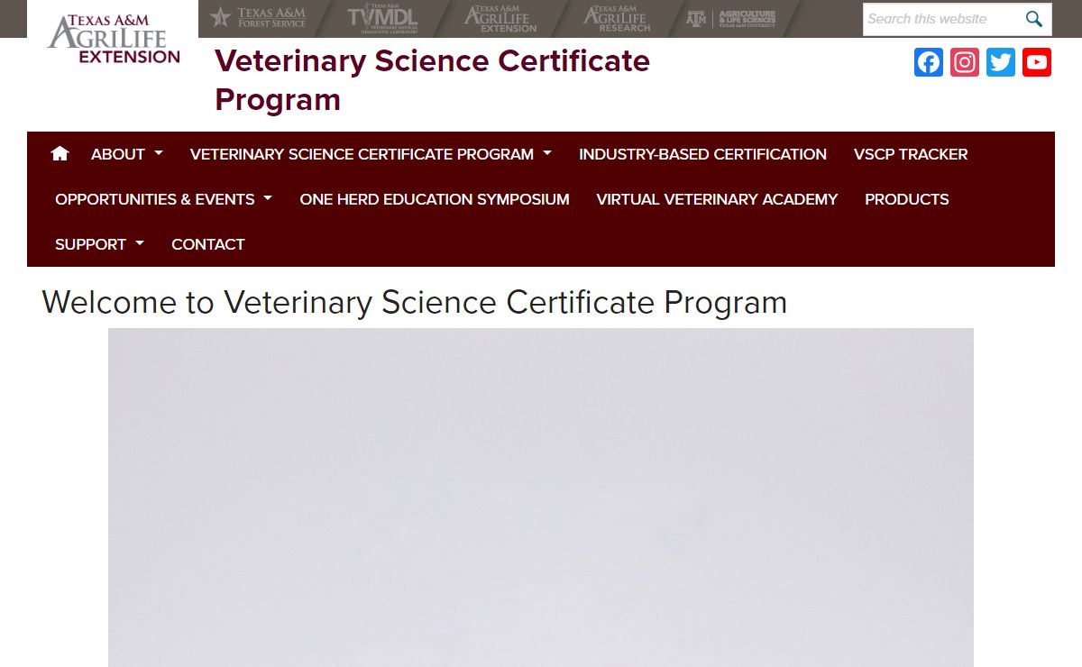 Veterinary Science Certificate Program