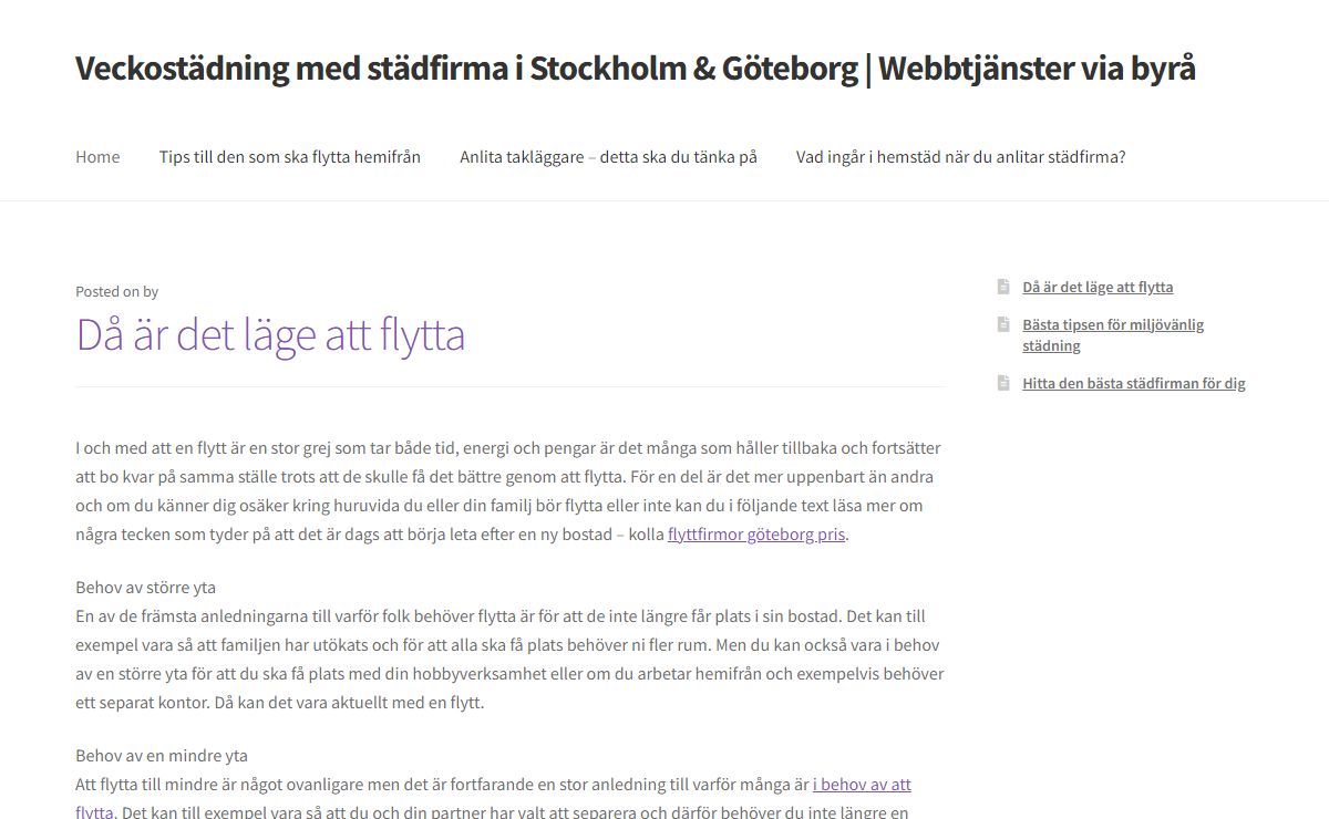 Veckostädning med städfirma i Stockholm & Göteborg | Webbtjänster via byrå