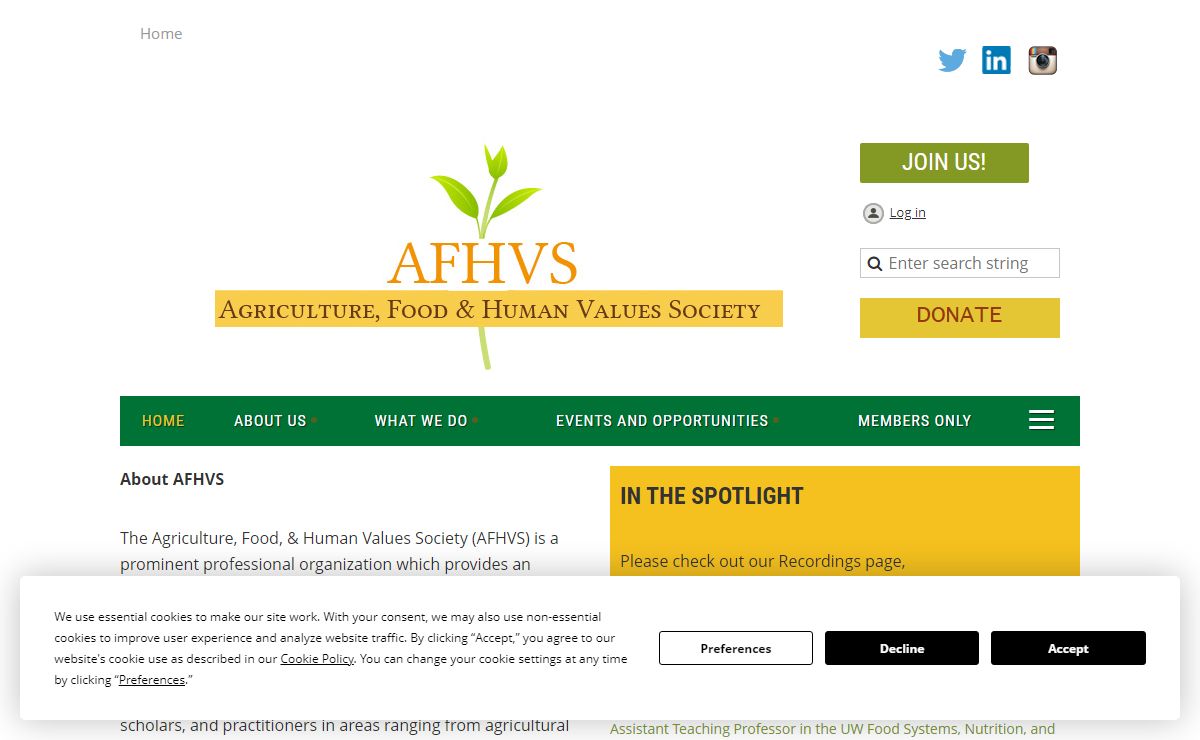 The Agriculture, Food, and Human Values Society - Home