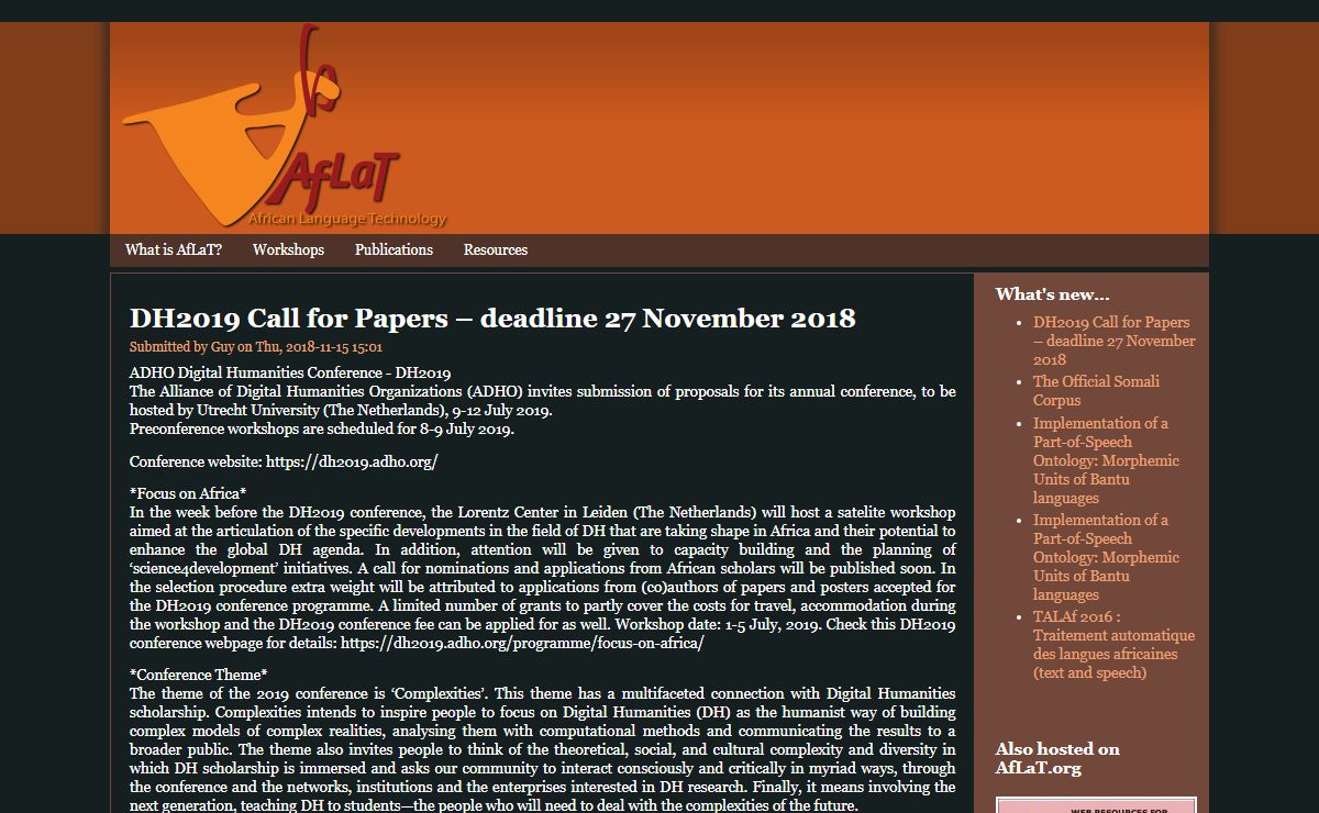 AfLaT.org | African Language Technology