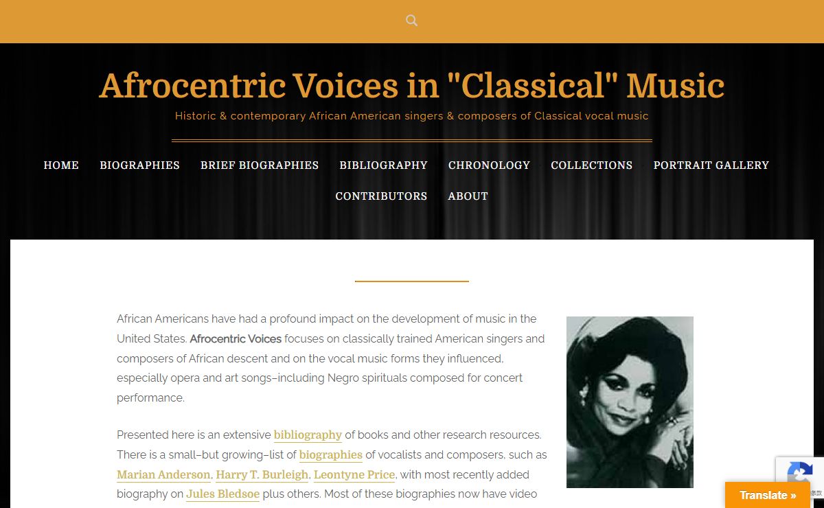 Afrocentric Voices in "Classical" Music – Historic & contemporary African American singers & composers of Classical vocal music