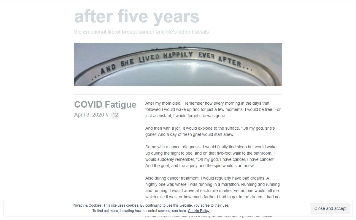 after five years | the emotional life of breast cancer and life's other travails