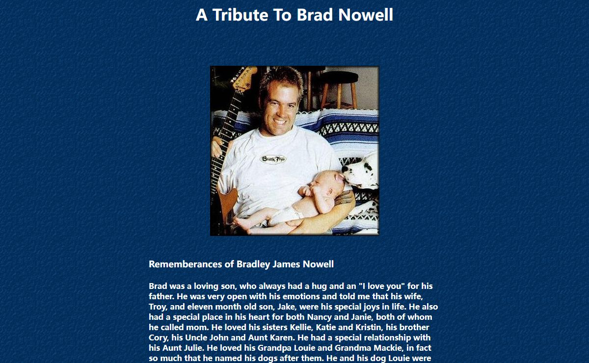 A Memorial To Brad Nowell