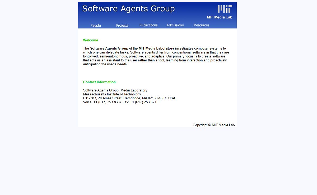 MIT Media Lab: Software Agents