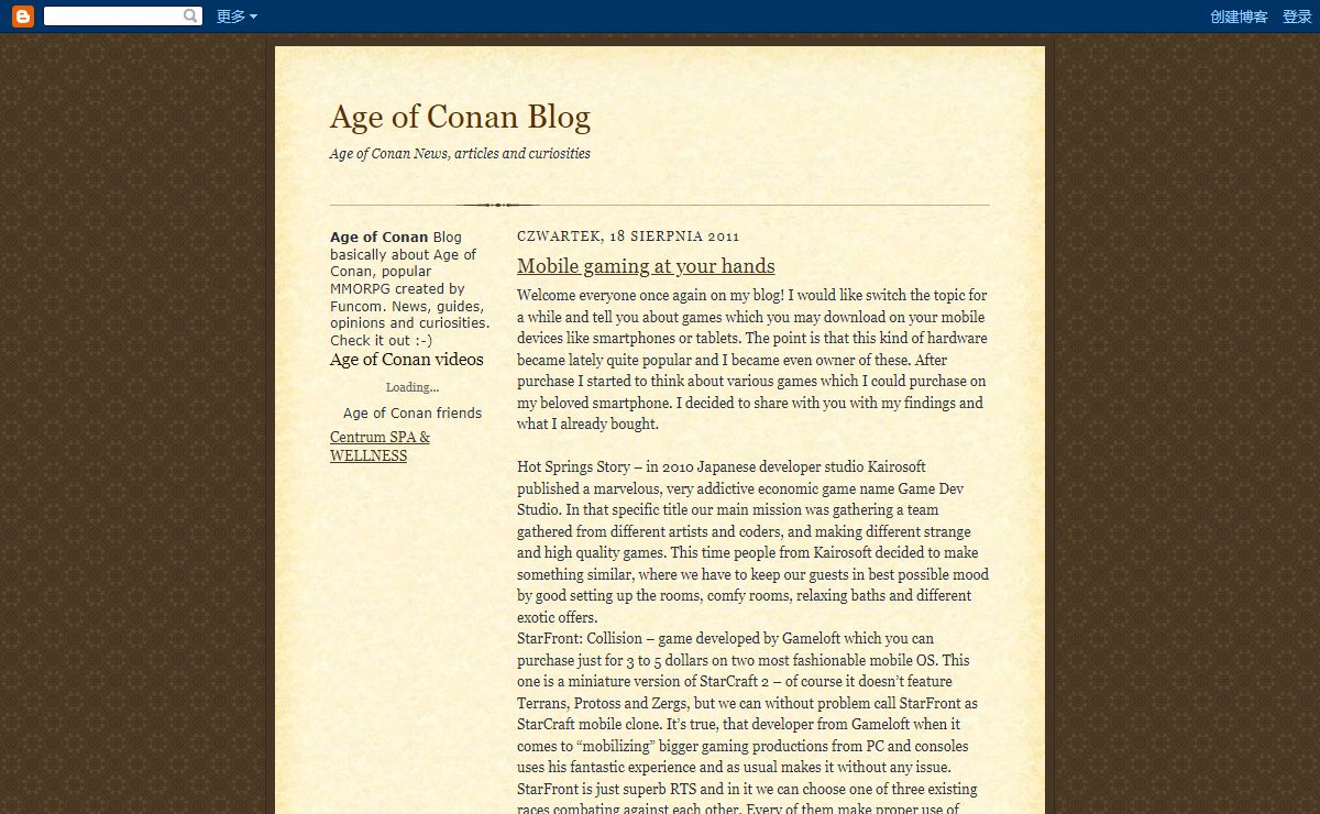 Age of Conan Blog