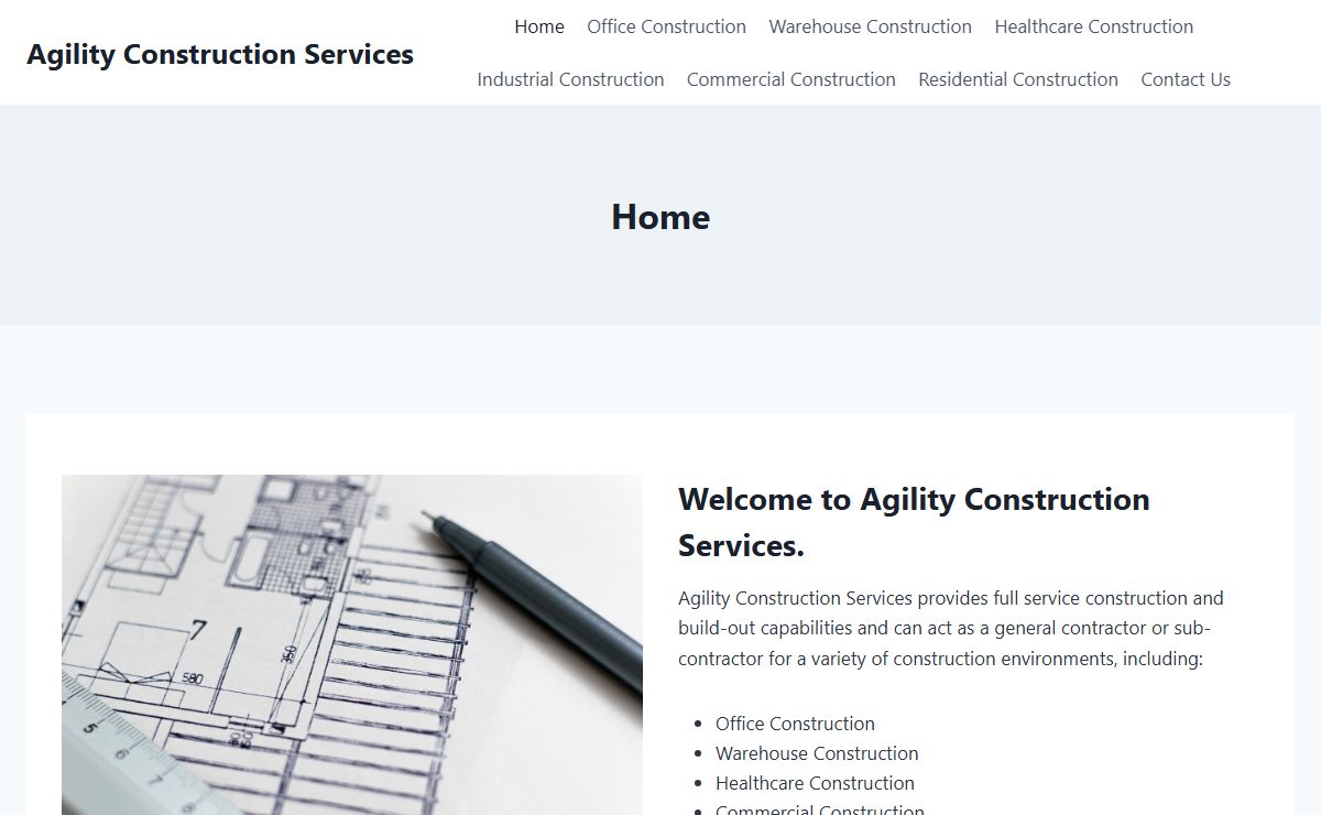 Agility Construction Services – Construction, General Contractors and Operative Builders – Since 2015