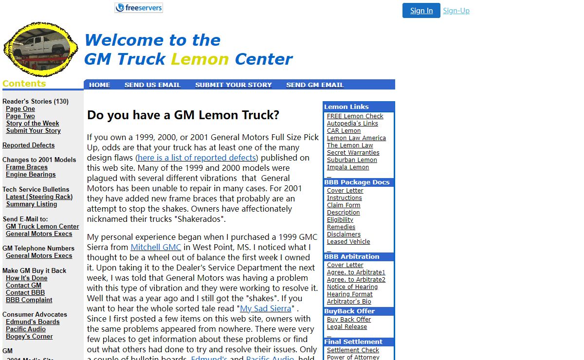 GM Truck Lemon Center