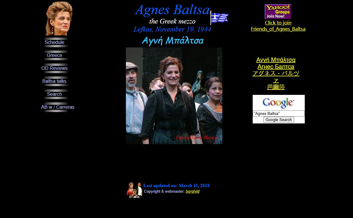 Agnes Baltsa, the Greek mezzo (OperaDuets fansite)