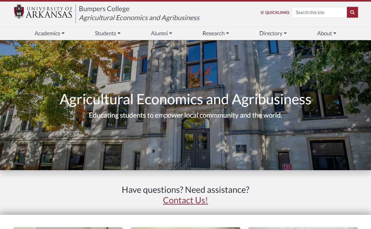 Agricultural Economics and Agribusiness | Agricultural Economics and Agribusiness | University of Arkansas