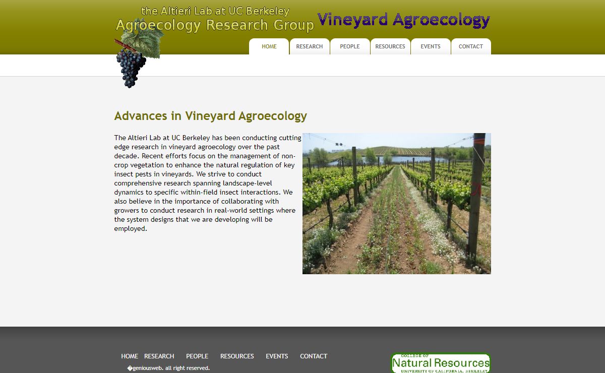 Altieri Lab Vineyard Agroecology Home