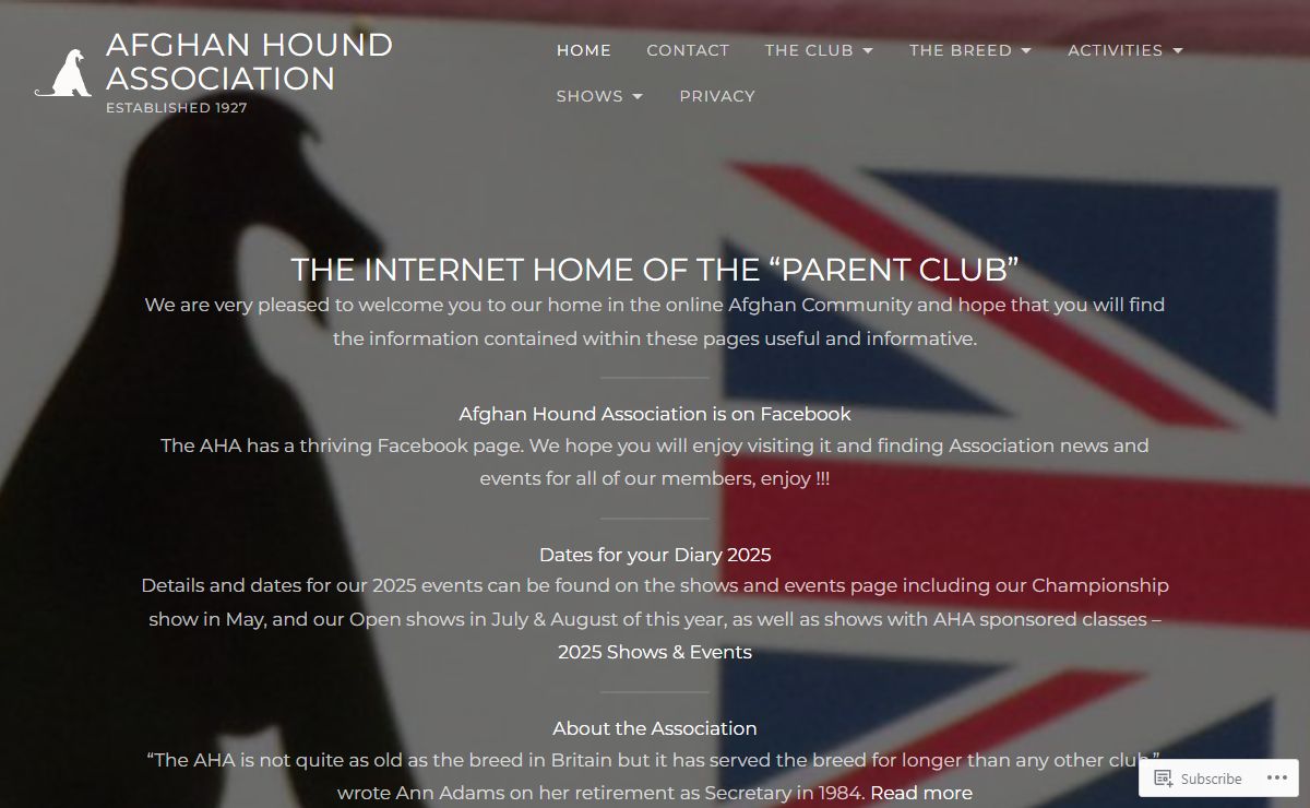 Afghan Hound Association – Established 1927