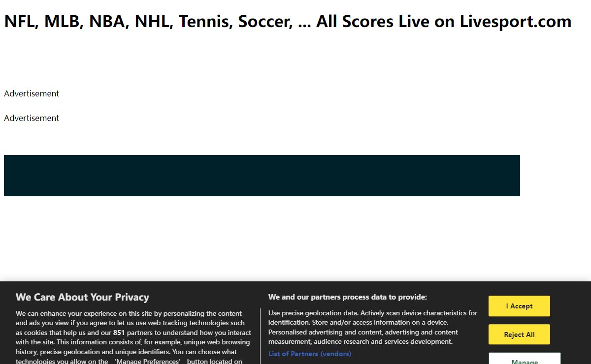 Livesport.com - Live NFL scores, MLB, NBA, NHL, Golf and Tennis Scores