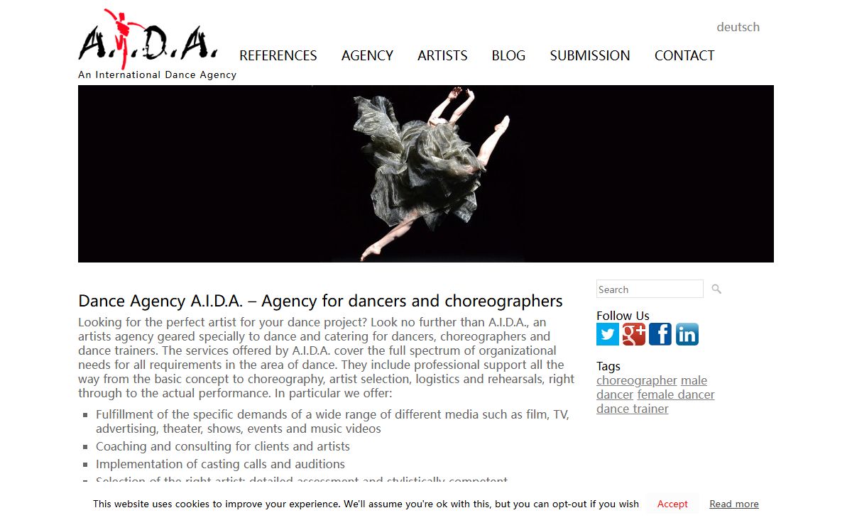 Dance Agency for dancer, trainer and choreographer