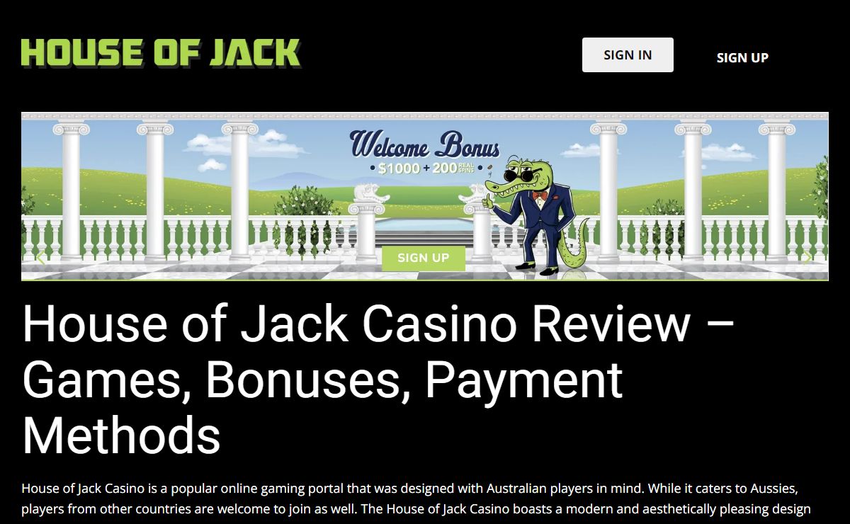House of Jack Casino Review – Top Games, Bonuses & Payment Options in Australia