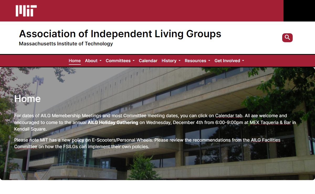 Association of Independent Living Groups – Massachusetts Institute of Technology